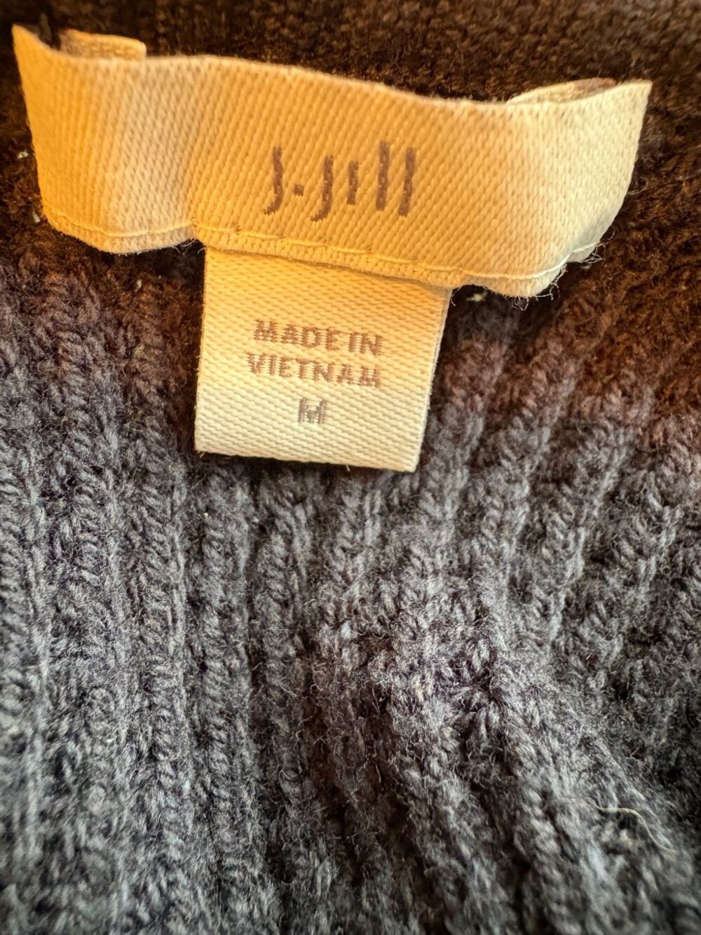 NWOT J. Jill Navy Cotton Waffle Knit Henley Sweater Sz M - Picture 5 of 5